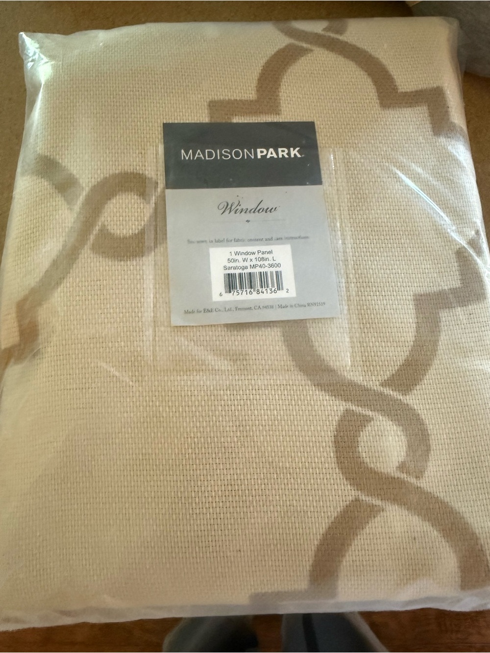 Madison Park Neutral Beige and Taupe Window Panel